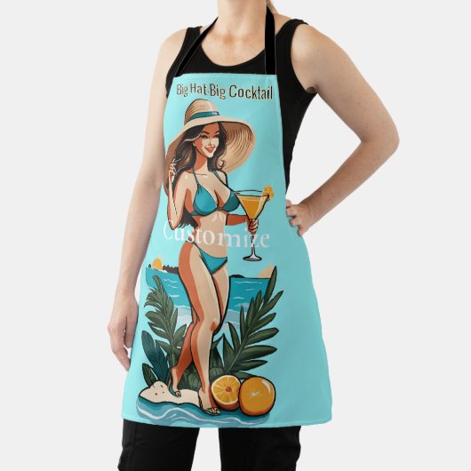 Bikini Babe Big Hat - Big Cocktail Thunder_Cove Schürze (InSitu)