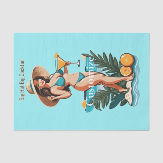 Bikini Babe Big Hat - Big Cocktail Thunder_Cove Seidenpapier (Vorderseite)
