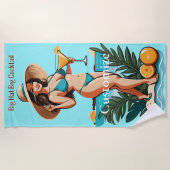 Bikini Babe Big Hat - Big Cocktail Thunder_Cove Strandtuch (Vorderseite)