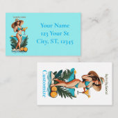 Bikini Babe Big Hat - Big Cocktail Thunder_Cove Visitenkarte (Vorne/Hinten)