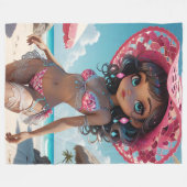 Bikini Babe Fleece Blanket (Vorderseite (Horizontal))