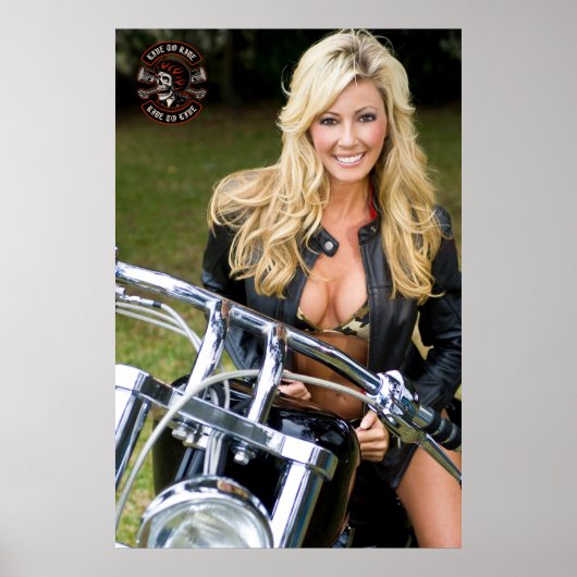 Bikini Babe für das Logo des Motorrads anpassen Poster (Vorne)