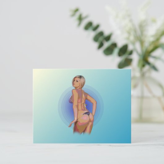 BIKINI BABE. POSTKARTE (Stehend Vorderseite)
