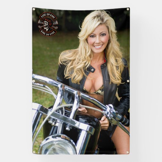 Bikini Babe Vertica Logo für Motorräder anpassen Banner (Vertikal)