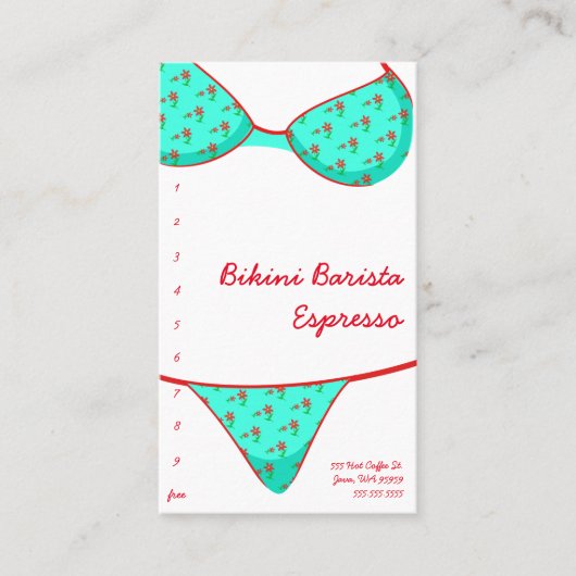 Bikini Barista Espresso Antrieb-Durch Treuekarte (Vorderseite)