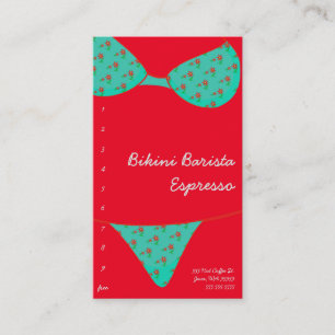 Bikini Barista Espresso Drive-Thru Red Treuekarte