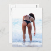Bikini Beach Babe - Foto Postkarte (Vorne/Hinten)