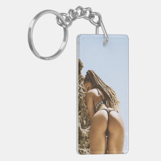 Bikini Beach Babe Photo Key Chain Schlüsselanhänger (Vorderseite links)