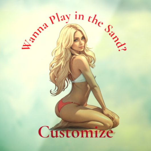 Bikini Beach Girl Thunder_Cove Fensteraufkleber (Blatt 3)