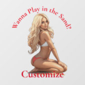 Bikini Beach Girl Thunder_Cove Fensteraufkleber (Blatt)