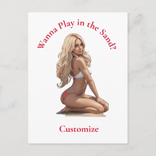 Bikini Beach Girl Thunder_Cove Postkarte (Vorderseite)