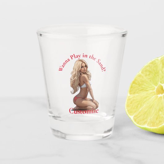 Bikini Beach Girl Thunder_Cove Schnapsglas (Vorderseite)