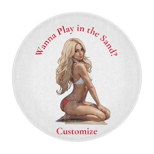 Bikini Beach Girl Thunder_Cove Schneidebrett (Vorderseite)