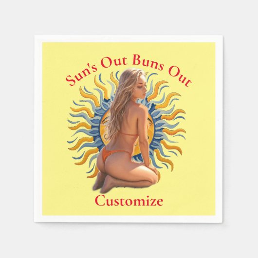 Bikini Beach Girl Thunder_Cove Serviette (Vorderseite)