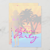 Bikini Beach Junggeselinnen-Abschied Einladung (Vorne/Hinten)