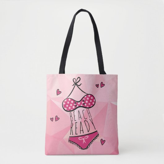 Bikini Beach Ready Girl Pink Tasche (Vorderseite)