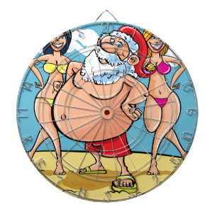 Bikini Beach Santa Claus Dartscheibe