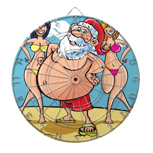 Bikini Beach Santa Claus Dartscheibe (vorne)