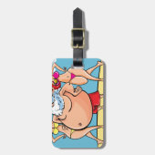 Bikini Beach Santa Claus Gepäckanhänger (Vorderseite vertikal)