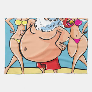 Bikini Beach Santa Claus Handtuch