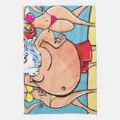 Bikini Beach Santa Claus Handtuch (Vertikal)