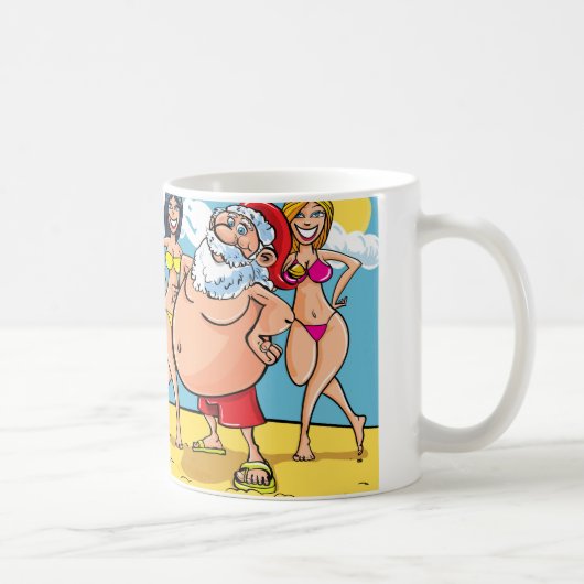 Bikini Beach Santa Claus Kaffeetasse (Rechts)