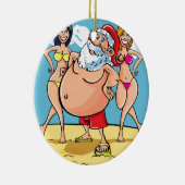 Bikini Beach Santa Claus Keramikornament (Rechts)