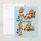 Bikini Beach Time Thunder_Cove Postkarte (Vorne/Hinten)