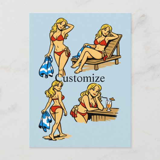 Bikini Beach Time Thunder_Cove Postkarte (Vorderseite)