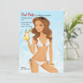 Bikini Beauty Einladung (Stehend Vorderseite)