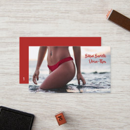 Bikini Belly Barista Kaffee Horizontal Drive-Thru Treuekarte