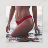 Bikini Belly Barista Kaffee Horizontal Drive-Thru Treuekarte (Vorderseite)