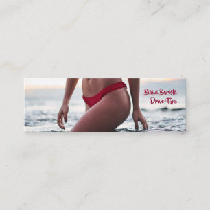Bikini Belly Barista Kaffee Horizontal Drive-Thru Treuekarte