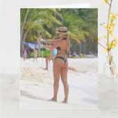 BIKINI BIG BOTTOM GIRL FUNNY BIRTHDAY Giganten ARD Karte (Gelbe Blume)