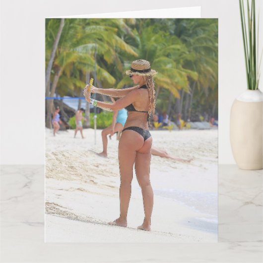 BIKINI BIG BOTTOM GIRL FUNNY BIRTHDAY Giganten ARD Karte (Vorderseite)