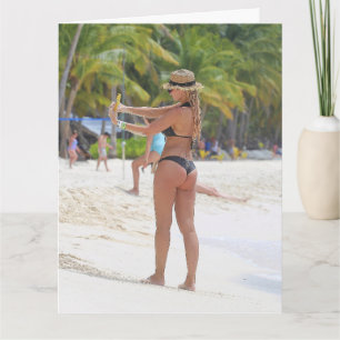 BIKINI BIG BOTTOM MÄDCHEN FUNNY GEBURTSTAGSKARTEN KARTE