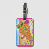 Bikini Cat Luggage Tag Gepäckanhänger (Vorderseite Vertikal)