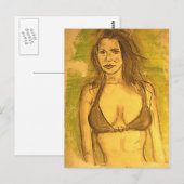Bikini Girl Art Postkarte (Vorne/Hinten)