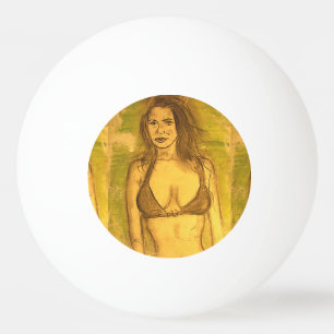 Bikini Girl Art Tischtennisball