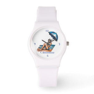 Bikini Girl Beach Napping Thunder_Cove Armbanduhr