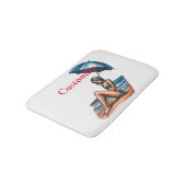 Bikini Girl Beach Napping Thunder_Cove Badematte (Schrägansicht)