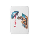 Bikini Girl Beach Napping Thunder_Cove Badematte (Vorderseite Vertikal)