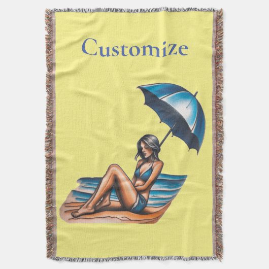 Bikini Girl Beach Napping Thunder_Cove Decke (Vorderseite Vertikal)