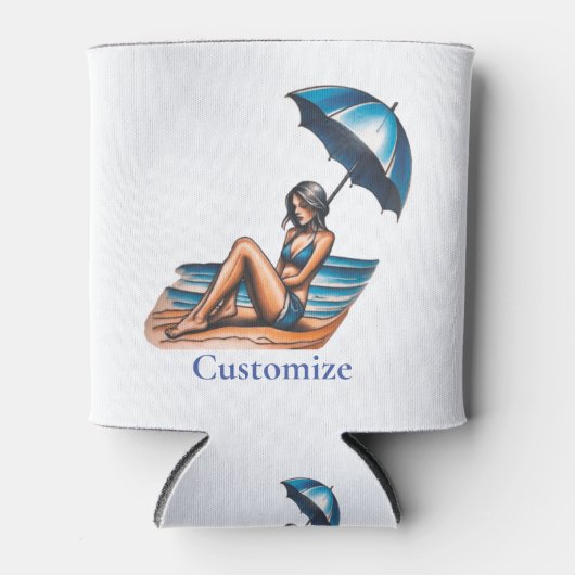 Bikini Girl Beach Napping Thunder_Cove Dosenkühler (Vorderseite)