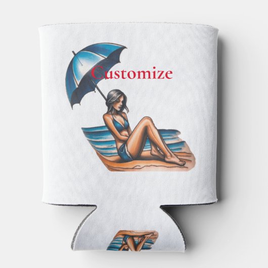 Bikini Girl Beach Napping Thunder_Cove Dosenkühler (Rückseite)