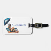 Bikini Girl Beach Napping Thunder_Cove Gepäckanhänger (Vorderseite horizontal)