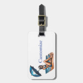 Bikini Girl Beach Napping Thunder_Cove Gepäckanhänger (Vorderseite vertikal)