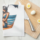 Bikini Girl Beach Napping Thunder_Cove Geschirrtuch (Viertel Falte)