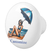 Bikini Girl Beach Napping Thunder_Cove Keramikknauf (Rechts)