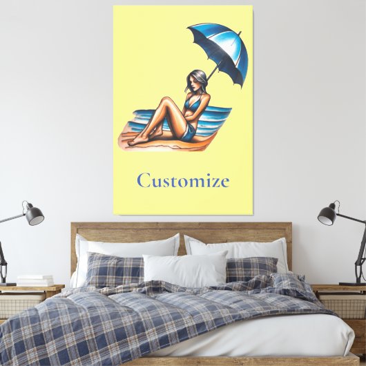 Bikini Girl Beach Napping Thunder_Cove Leinwanddruck (Insitu (Schlafzimmer))